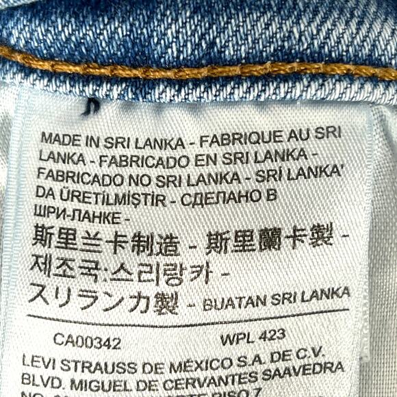 Levi's Wedgie Straight Jeans Shorts 25" Cutoffs Light Wash Grunge Retro Stretch - Picture 12 of 12